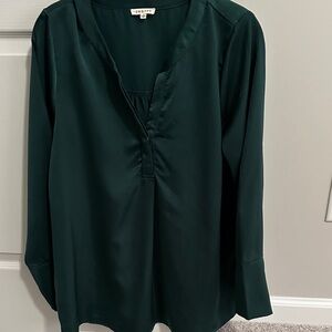 JODIFL Deep Green Silk Blouse